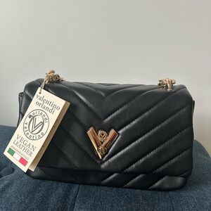 Valentino Orlandi Black Quilted Shoulder Bag